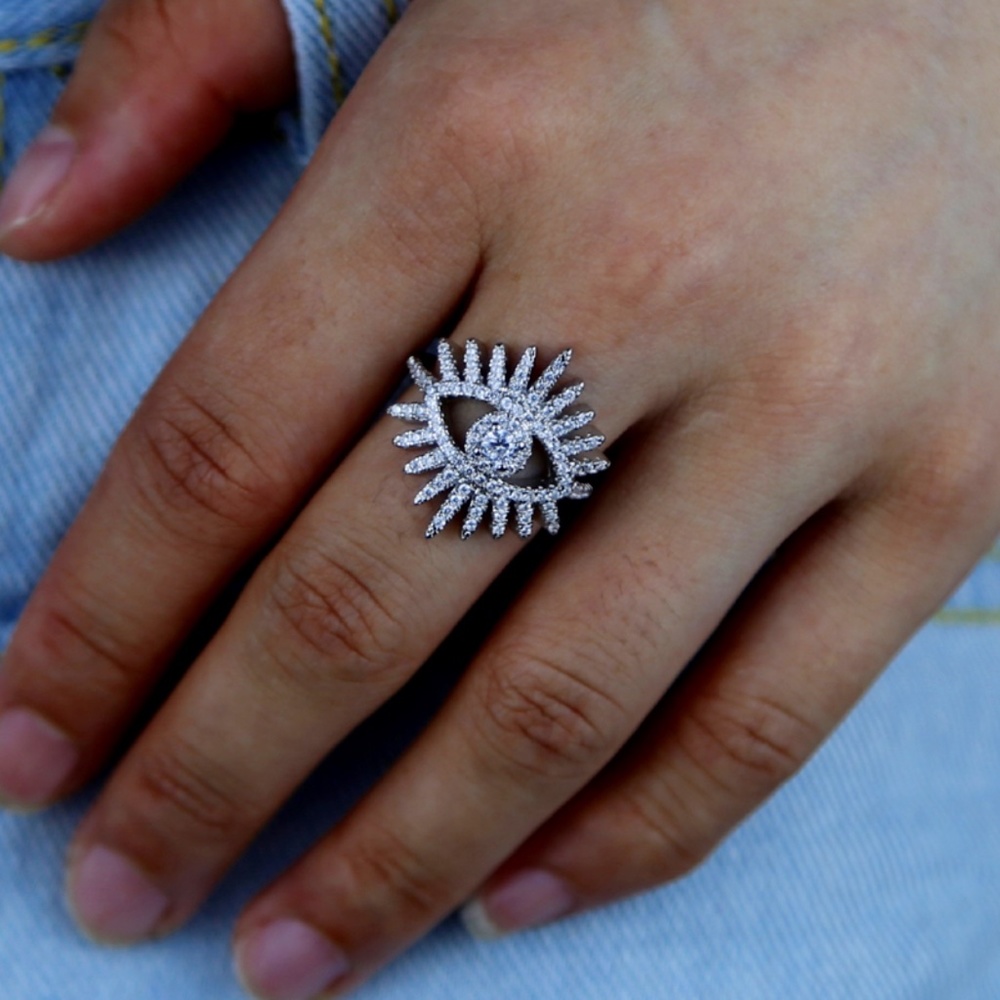 COPY - Luxury CZ Evil Eye Ring Sz 6 - Trending